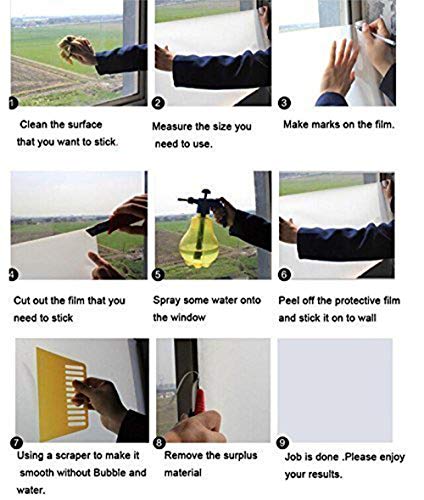 Bloss Window Film Privacy Static Cling Non-Adhesive Window Films Handstone Window Shades Decorative Pebble Glass Films Home Window Contact Paper 17.7-inch By 78.7-inch