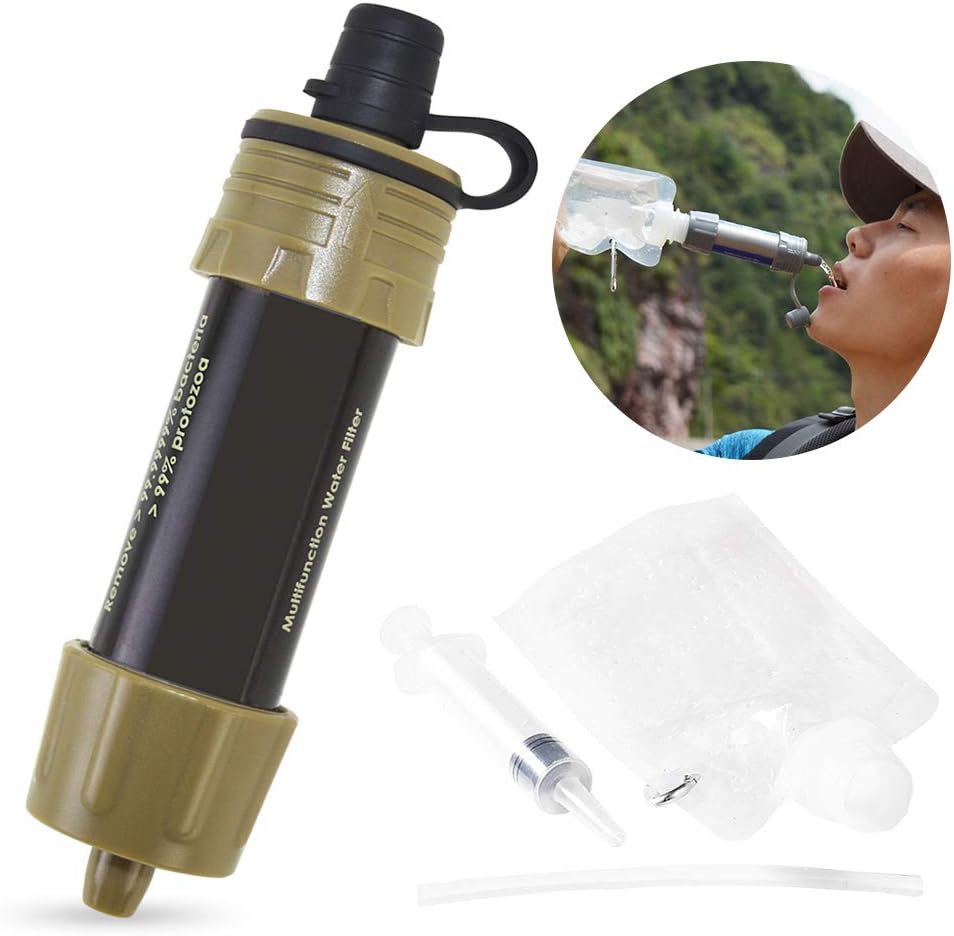 Lixada Water Filter Straw with 5000L Filtration 0.01 Micron Purifier Survival Gear for Hiking, Camping, Travel, Emergency : Sports & Outdoors