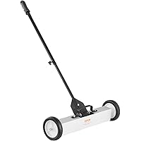 VEVOR 50Lbs Rolling Magnetic Sweeper with Wheels, Push-Type Magnetic Pick Up Sweeper, 24-inch Large Magnet Pickup Lawn Sweepe