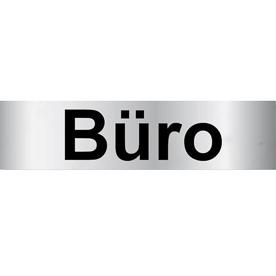 PVC Hinweisschild - Türschild 'Büro' 160mm x 40mm Silber/Schwarz selbstklebend