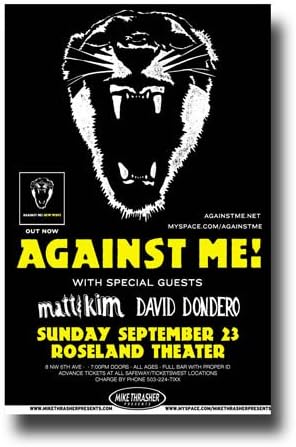 Against Me! Poster - 11 x 17 Promo for Concert for the New Wave Album Blk-new wave