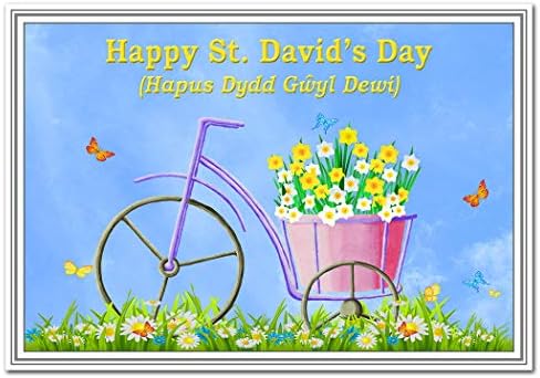 Best Card Design Welsh And English Language St David S Day Card 1st March Luxury Quality Unusual And Unique Daffodils Bike Image Fun For Kids Friends And Family Superior Printing Arts
