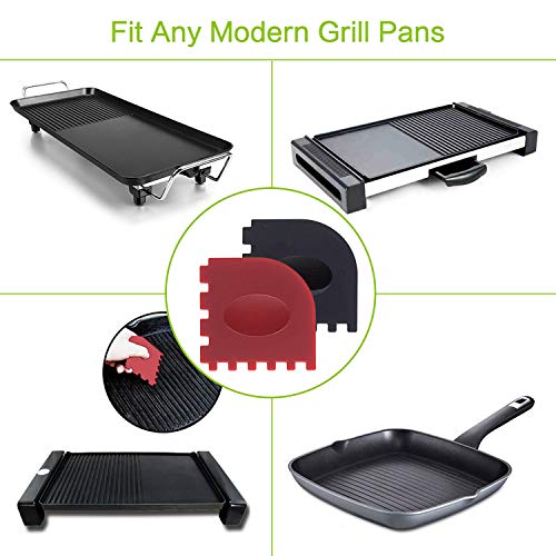 Tonsiki 12PCS Pot Holder Mat & Handle Covers Set, Including 4PCS Pot Holder Mat, 2PCS Cooking Finger Protector, 2PCS Grill Pan Scrapers, 2PCS Pan Scrapers, 2PCS Silicone Hot Handle Holders - Thumbnail 6
