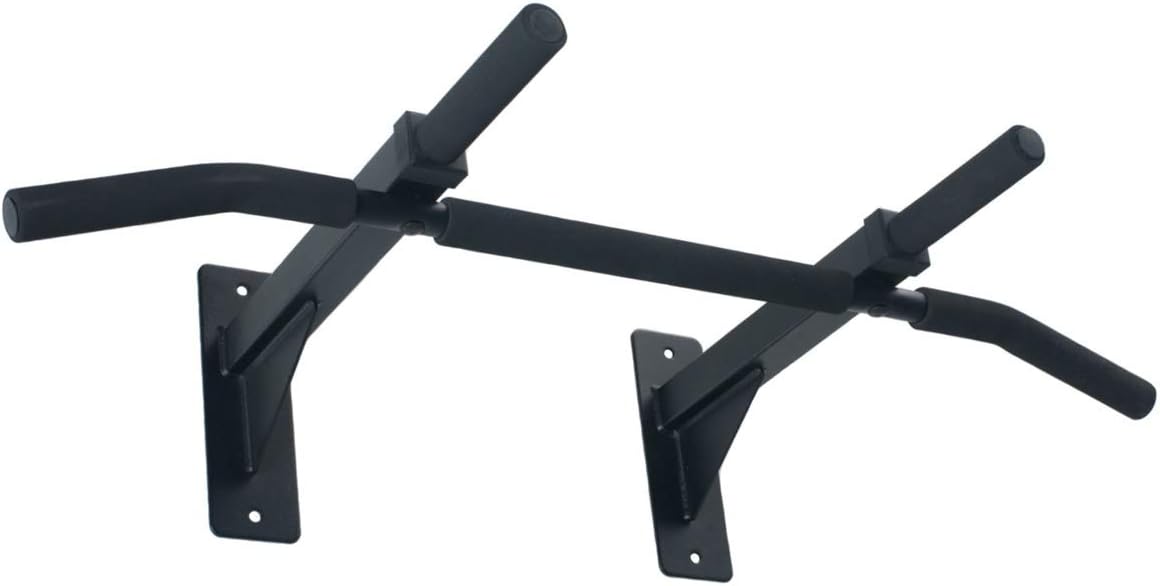 XHHWZB Wall Mount Pull Up Bar - Fully Adjustable Stud Mounting - Heavy Duty Wall Mounted Pull-Up/Chin Up Bar Black
