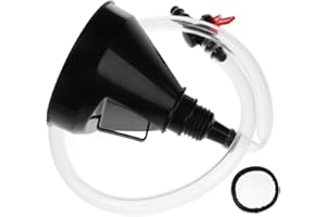 PERSELOSO Extended Oil Funnel with Flexible Hose for Engine Oil Gasoline Fuel Transfer Wide Mouth Plastic