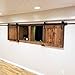Yaheetech 16ft Double Door Sliding Barn Door Hardware Double Track Kit System(Black) (Arrow Shape Hangers) (2 x 8 foot Rail)