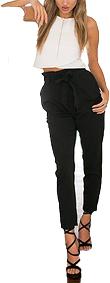 high waisted bow trousers