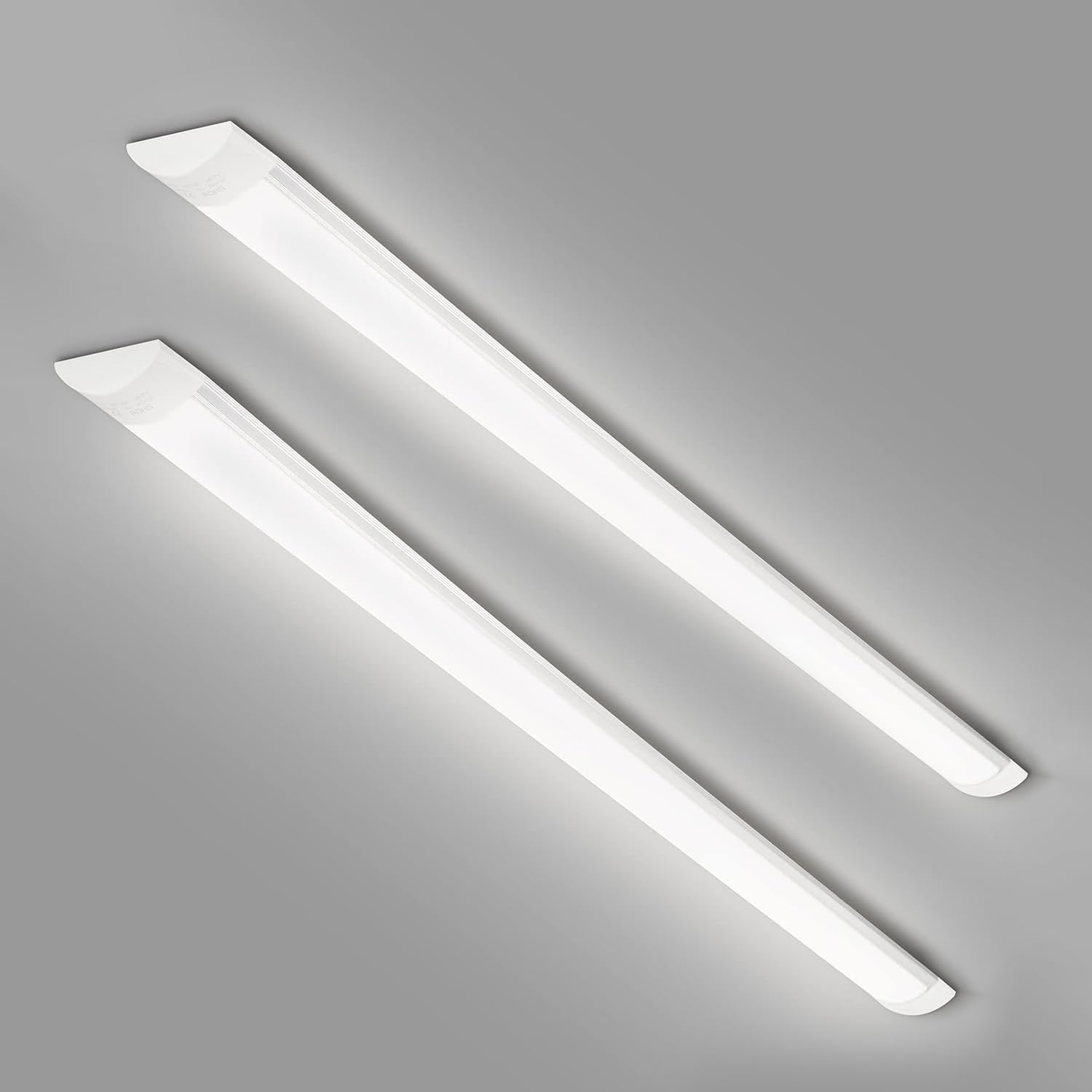 T&K TO-KING 2-Pack 4FT LED Batten Light,40W 4000LM 4000K, Low Profile Wall/Ceiling Surface Mounted Fitting for Shop/Office/Garage/Warehouse/Kitchen/Living Room