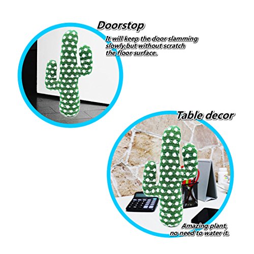 EDLDECCO Artificial Handicraft Fabric Cactus Decorative Plush Gift for Your Home Décor Table Décor Bedroom and Office-Green Golden line with Snowflake St. Patrick's Day Decoration - Thumbnail 5