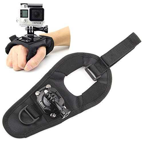 360 Degree Rotating Swivel Hand Mount for GoPro Action Camera, Wrist Mount - Perfect for Paragliding, Wakeboarding, Kite Surfing, Sky Dive and More