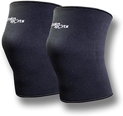 Knee Compression Sleeves Black Neoprene, 1 Pair, Best Thick Brace Support for Powerlifting, WieghtLifting, Crossfit, Squats, Training, Lifting, Men, Women, Urakn Sports (Medium)