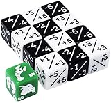 12x Dice Counters, 6x White +1/+1 and 6x Black -1/-1 for Magic the Gathering