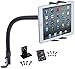 DigiMo 2-in-1 Cell Phone Car Holder or Tablet Car Mount with Flexible Gooseneck and Swivel Cradle for Apple iPad Mini, iPhone 13 12 11 XR 8 7 Pro, Samsung Galaxy S21 S20 S10 S9 Z Fold and More - Black