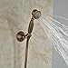 Rozin Antique Brass Handheld Showerhead + Shower Holder + Shower Hose