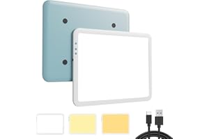 HIUKCOLED Rechargeable A4 Light Pad, Battery Powered Light Board, Stepless/6-level Dimmable Brightness with 3 Colors, Wireless LED Light Tracing Box for Diamond Painting,Drawing,Sketching,Animation