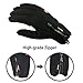 anqier Cycling Gloves, Waterproof Full Finger Touchscreen Gloves Winter Gloves for Men and Women, Black-D, Small