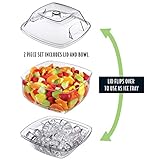 Prodyne SB-10 Flip Salad On Ice Bowl with Lid Set, 10", Clear