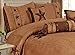 8 Pieces WESTERN Lodge Oversize Comforter Set Camel Brown Lone Star Micro Suede Queen Size Bedding