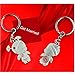 4EVER Cool Stainless Alloy Metal Silver Couple Keychain (Gift Boxed) Weapon Sweetheart Pendant Lovers Key Key Chain Best for Romantic Valentine's Day Wedding Anniversary (A Pair) (Kiss Kids)