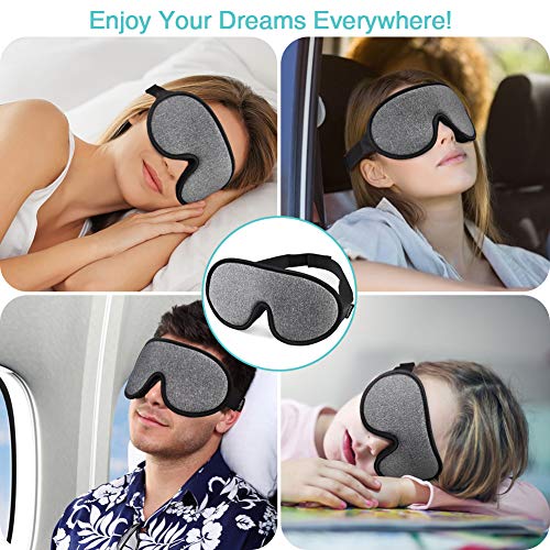 Sleep Mask,Unimi Eye Mask for Sleeping 3D Breathable Memory Foam Contoured Modular Nap/Travel/Shift Work Sleeping Mask,100% Lights Blockout Sleep Mask for Men Women, Soft Comfort Eye Shade Cover
