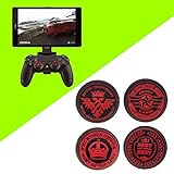 2 Pairs Red Crown Silicone Thumb Stick Grip Cap