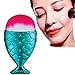 LandFox Fish Scale Makeup Brush Fishtail Bottom Brush Powder Blush Makeup Cosmetic Brush (Blue #2)