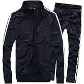 MACHLAB Men's Activewear Full Zip Warm Tracksuit Sports Set Casual Sweat Suit