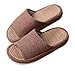 Bronze Times (TM) Unisex Cozy Tatami Indoor Cotton Flax House Slippers (Brown)