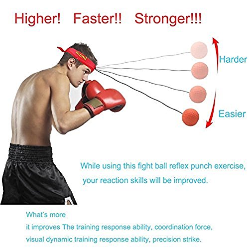 Boxing Reflex Ball Winter Indoor Fitness Training Reactions and Speed Sports Portable Gym Boxer Fight Punching Ball with Head Band and Gloves Decompression Equipment