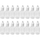 24PCS 15ml/0.5oz Empty Plastic Squeezable Dropper Bottles Clear Eye Liquid Container with Screw Cap for Eyelid Liquid Essenti