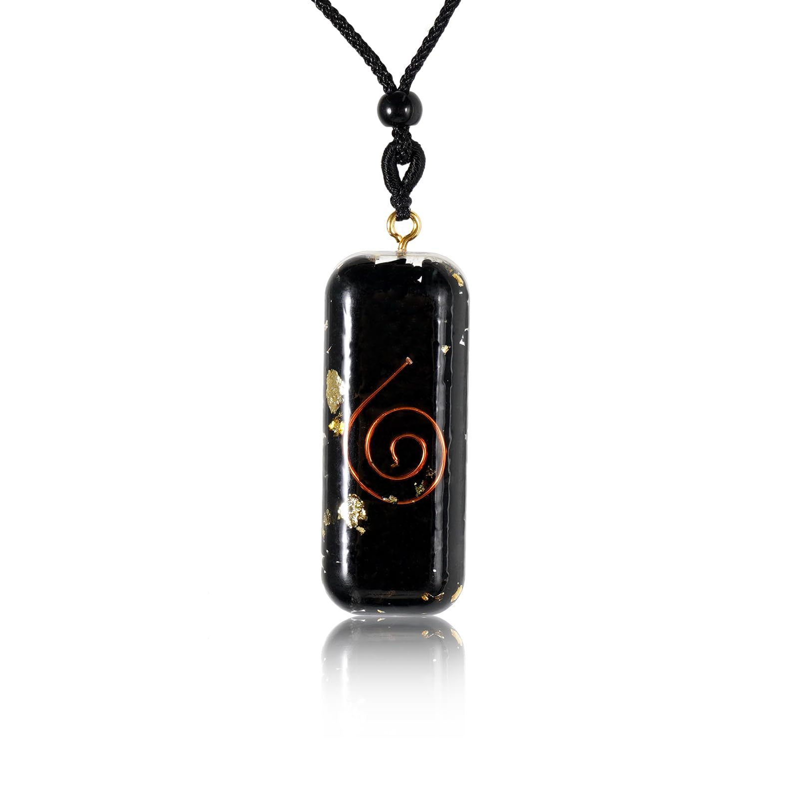 soulnioi Orgone Pendant Necklace Natural Crystal Powerful Gemstone Pendant with Black Cord, for Reiki Spiritual Healing Protective Energy (Black Tourmaline)