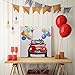 SEVEN WALL ARTS - Modern Animal Dog Painting Ready to Hang for Living Room Kids Room Home Décor (Blue Car, 24 x 24 Inch)