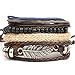 Creazy New Men's Braided Leather Stainless Steel Cuff Bangle Bracelet Wristband