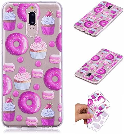IJIA Case for Huawei Mate 10 Lite (5.9") - Transparent Doughnut Clear TPU Soft Silicone Phone Back Protection Bumper Fashion Skin back Shell Case Cover