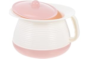 Alipis Portable Spittoon with Lid Covered Urinal Chamber Pot for Elderly and Kids Home Hospital Use 8.3X7.3X5.5 Inch Light Bl