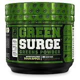 Green Surge Green Superfood Powder Supplement - Keto Friendly Greens Drink w/Spirulina, Wheat & Barley Grass, Organic Greens - Green Tea Extract, Probiotics & Digestive Enzymes - Sour Apple - 30sv