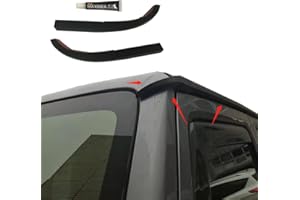 SXMA J383 Drainage Channel 2PCS Black ABS Car Rain Gutter Extensions Roof Water Guard Diversion Slot Compatible with 2007-201