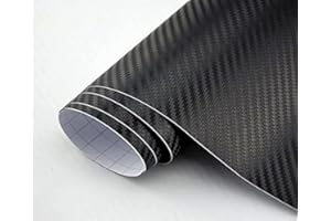 RockRose 3D Matte 3D Black Carbon Fiber Vinyl Wrap, Anti-Wrinkle, Air Release Automotive Bubble Wrap, Self Adhesive Car Vinyl Sticker DIY Decals 5FT x 8FT