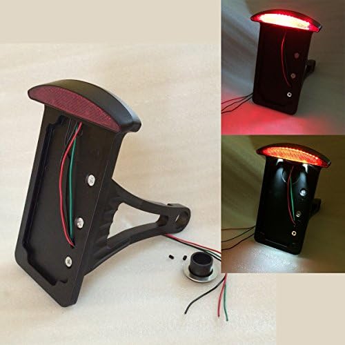 Side Mount Vertical License Plate Assembly Bracket LED Taillight Brake Lamp for Harley Touring Suzuki Honda Kawasaki Yamaha Cruisers