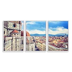 3 Piece Framed Canvas Wall Art for Living Room, Bedroom Italy City Landscape Canvas Prints for Modern Home Decoration Ready to Hang - 16"x24"x3 Panels
