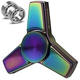 Rainbow Fidget Spinner Metal Pro - [Infinity Series] - Stress Reducer Figit toy for Kid & Adult [Easy Flick + Spin] Prime Hybrid Ceramic Ball Bearing Finger Spinner - Perfect For Anxiety,Autism,Boredo