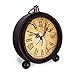 Vintage Retro Living Room Decorative Non-Ticking, Sweep Second Hand, Quartz, Analog Large Numerals Bedside Table Desk Alarm Clock, Battery Operated (World Map)