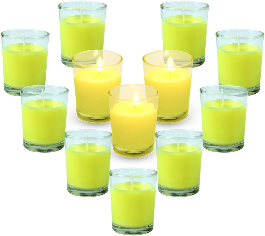 Candele Alla Citronella 2 Pezzi - Profumate, 35 Ore Di Durata, Anti-Zanzare