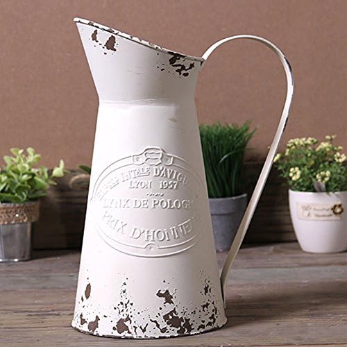 VANCORE Shabby Stylish Giant Steel Jug Flower Pitcher Vase