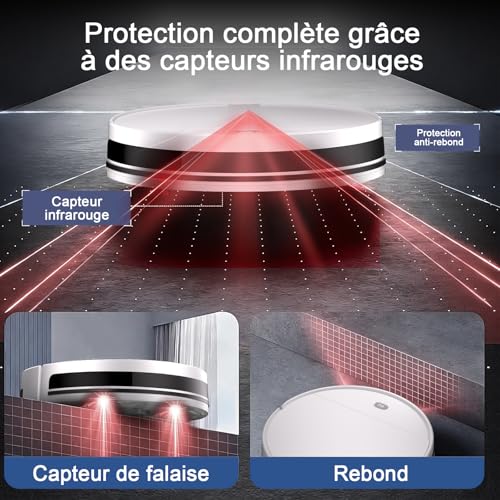 Yigars 2026 Robot Aspirapolvere Lavapavimenti 2in1 Spazza, Aspira, Robot Aspirapolvere con Fino a 5500Pa 7,8cm Ultra Sottile App/Alexa Ideale per Pulizia Domestica/Peli Animali-White
