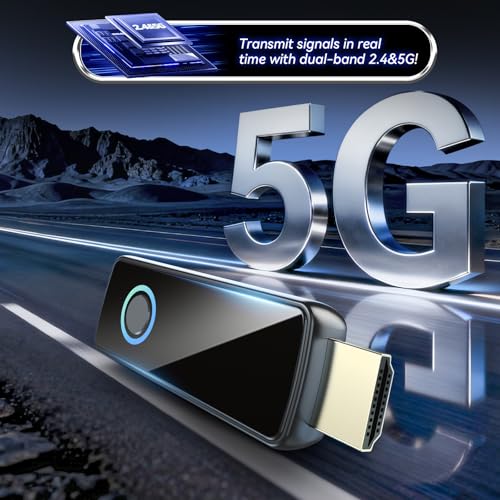 50M HDMI Wireless Transmitter Receiver with LED Display, 4K Decoding and 1080P Output, No Delay for Meeting Room, Projector, Streaming, Home Theater