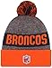 New Era Denver Broncos 2016 Sport Pom Knit Hat On-Field Logo Block 12268
