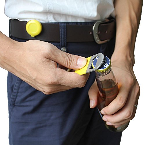 Retractable Wedding Bottle Opener, Rubber Coated Stainless Steel Bottle Opener.bartender Hand Beer Tool Gadget (6-Pack)