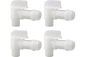 3/4” Male Barrel Faucet White Plastic Manual Handle Drum Faucet PE Tap for Plastic or Steel Oil Drum or Water Container by GWENBHMTOOL (4PCS)