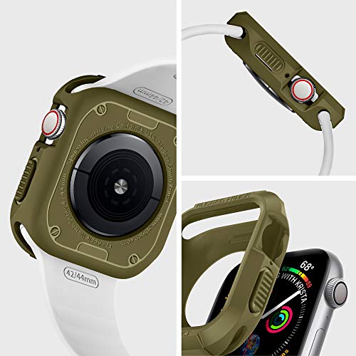 Spigen Rugged Armor Compatible con Apple Watch Funda para 44 mm Serie 5 / Serie 4 - Verde Oliva - Imagen 4